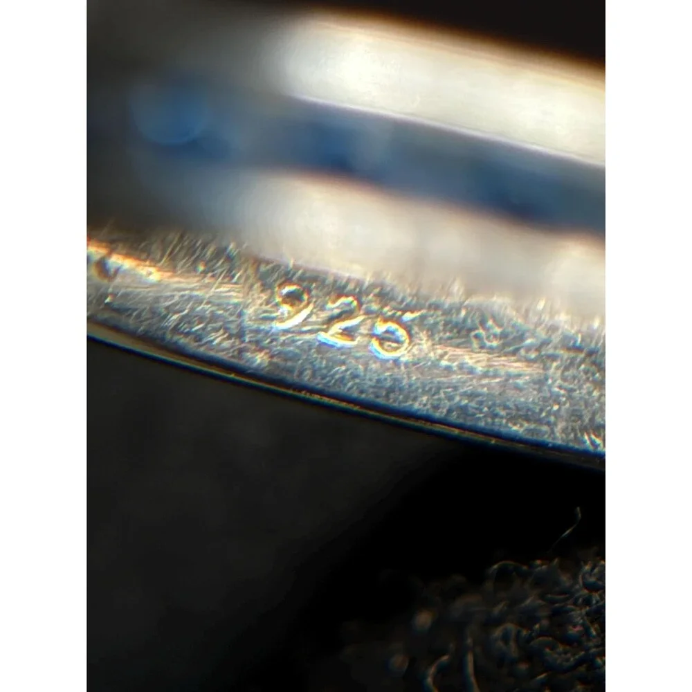 925 Sterling Silver Blue CZ Eternity Band Ring Size 5.25